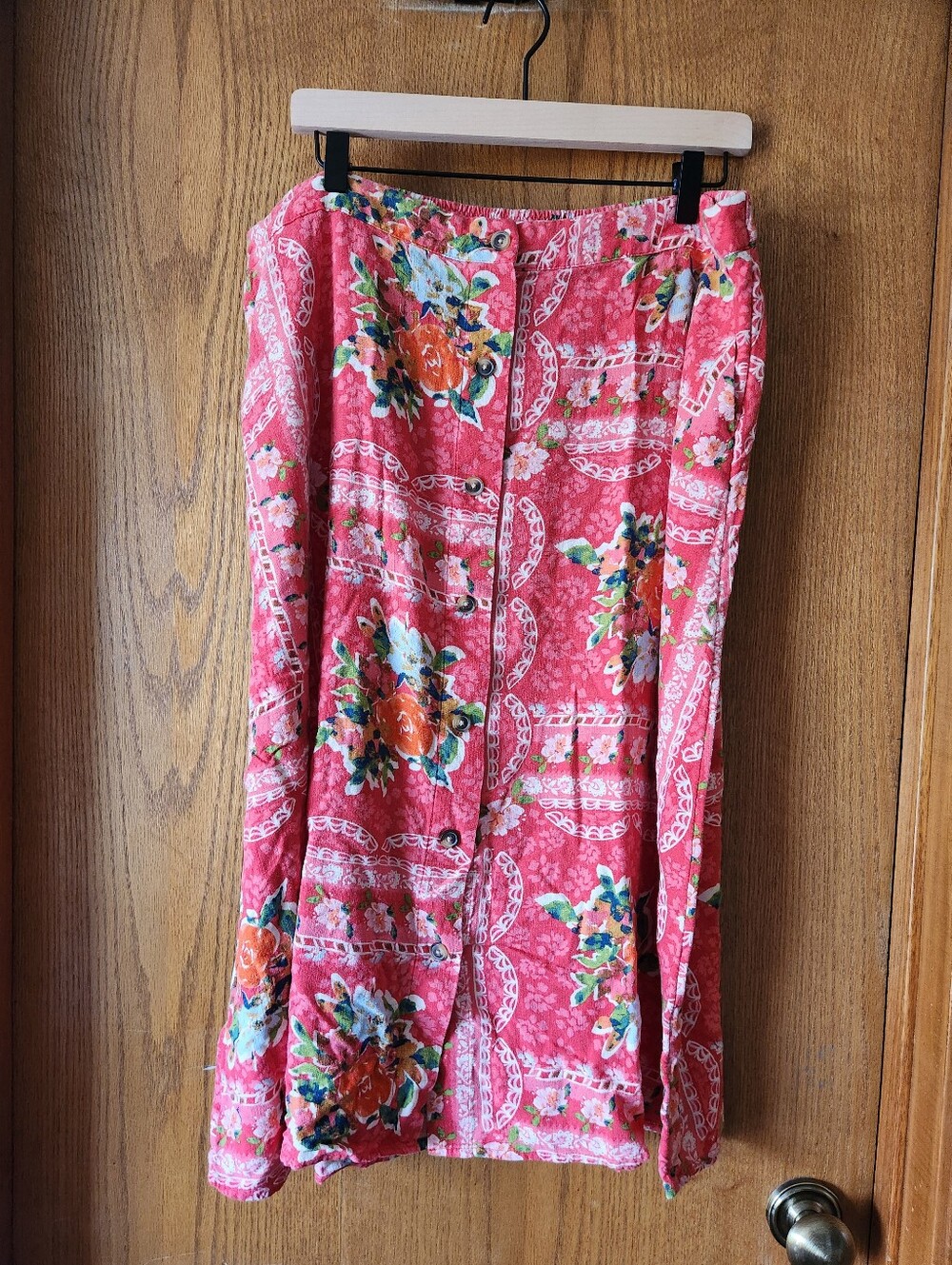 Lauren Conrad Print Linen Print Midi Skirt